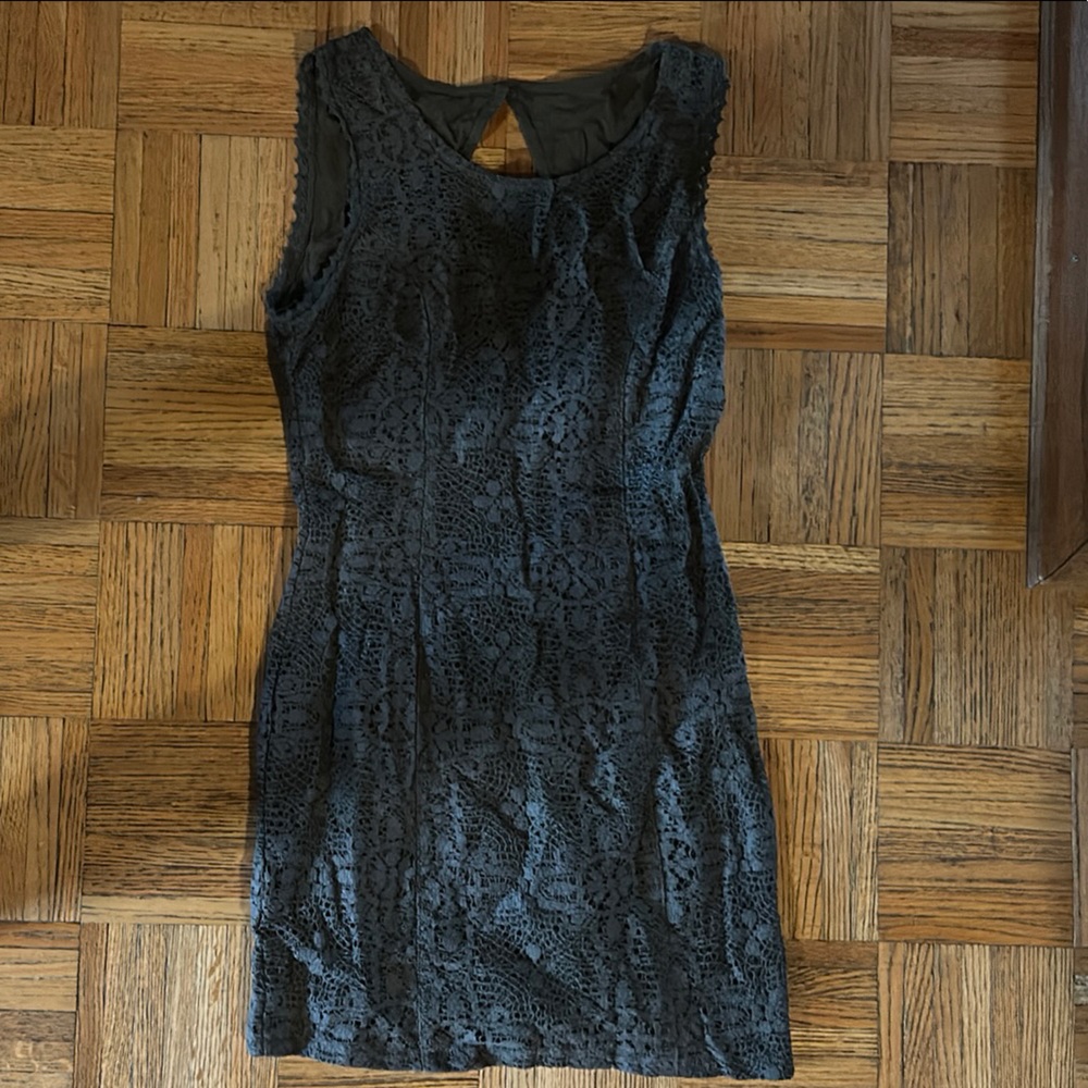 Elegant Olive Green Lace Dress